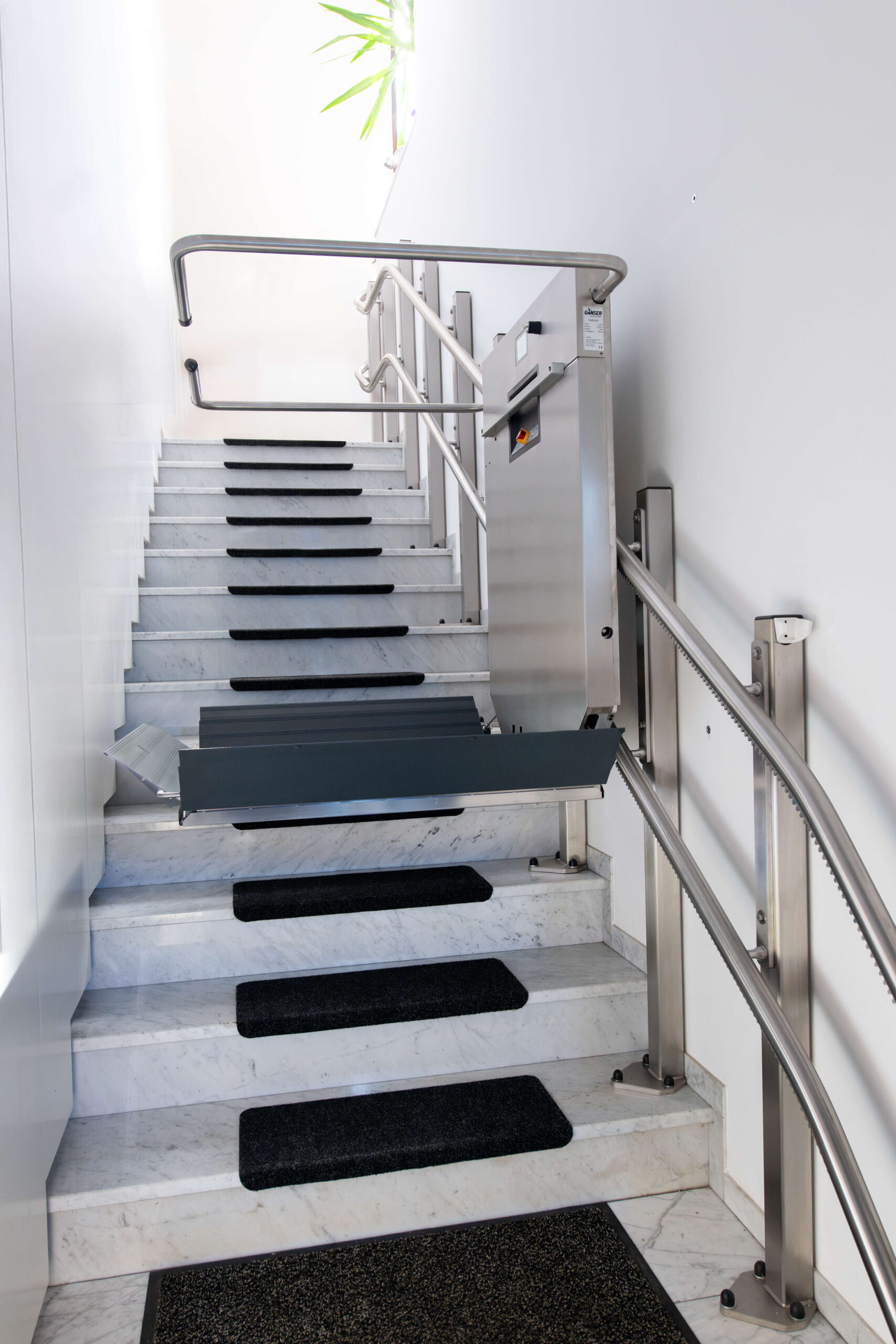 Flight of steps with a platform steplift