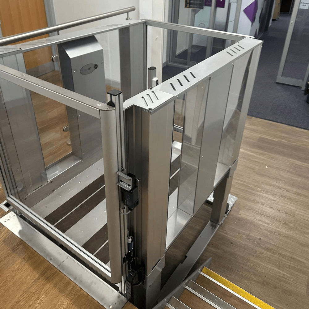 Tech Lift M4 with an silver aluminum finish installed at Stamford College.