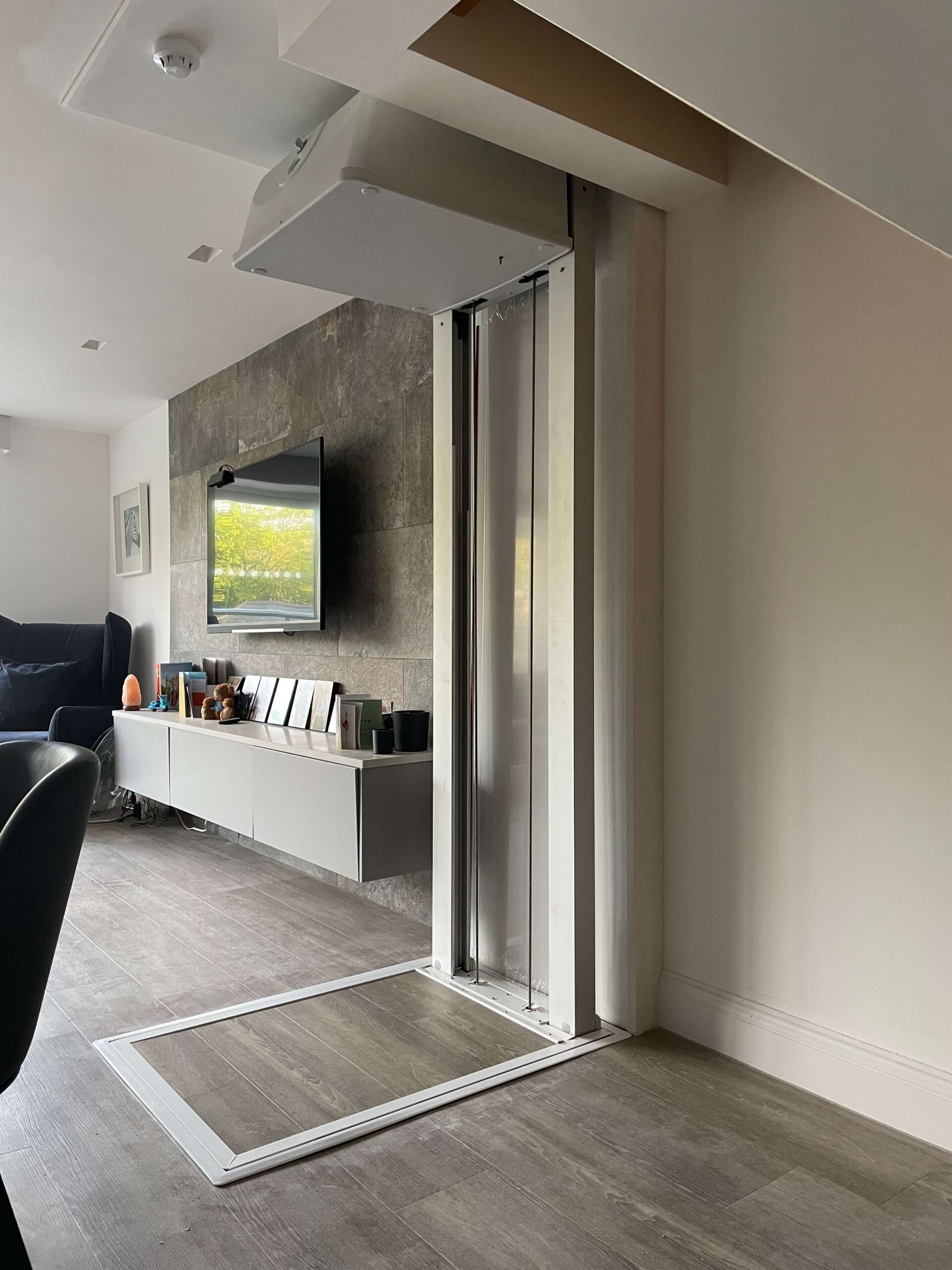 Home lift going through the floor